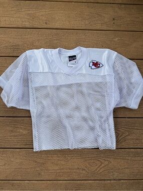 White Kansas City Chiefs  Football crop tee